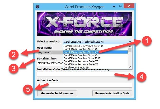 corel draw x7 serial number and activation code free download